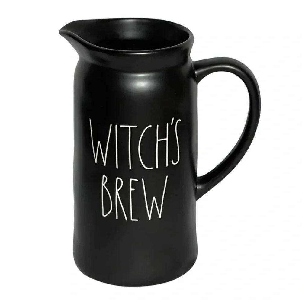 Rae Dunn Black Witch's Brew Ceramic Pitcher
